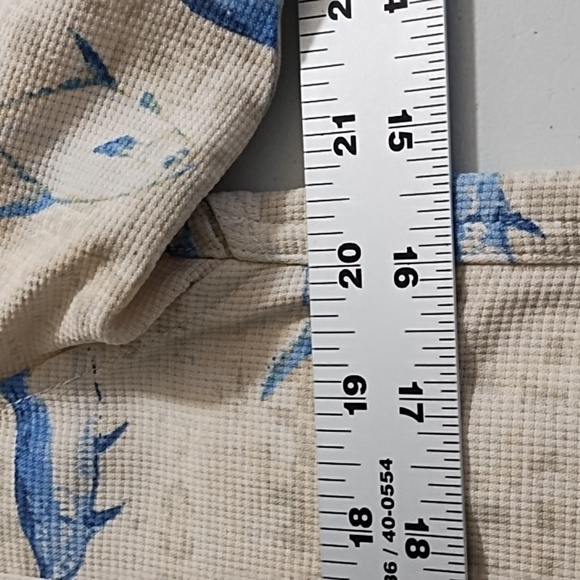 Columbia Textured 100% Silk Casual Side Vent Button Down Shirt Deep Sea Fish - Picture 6 of 10